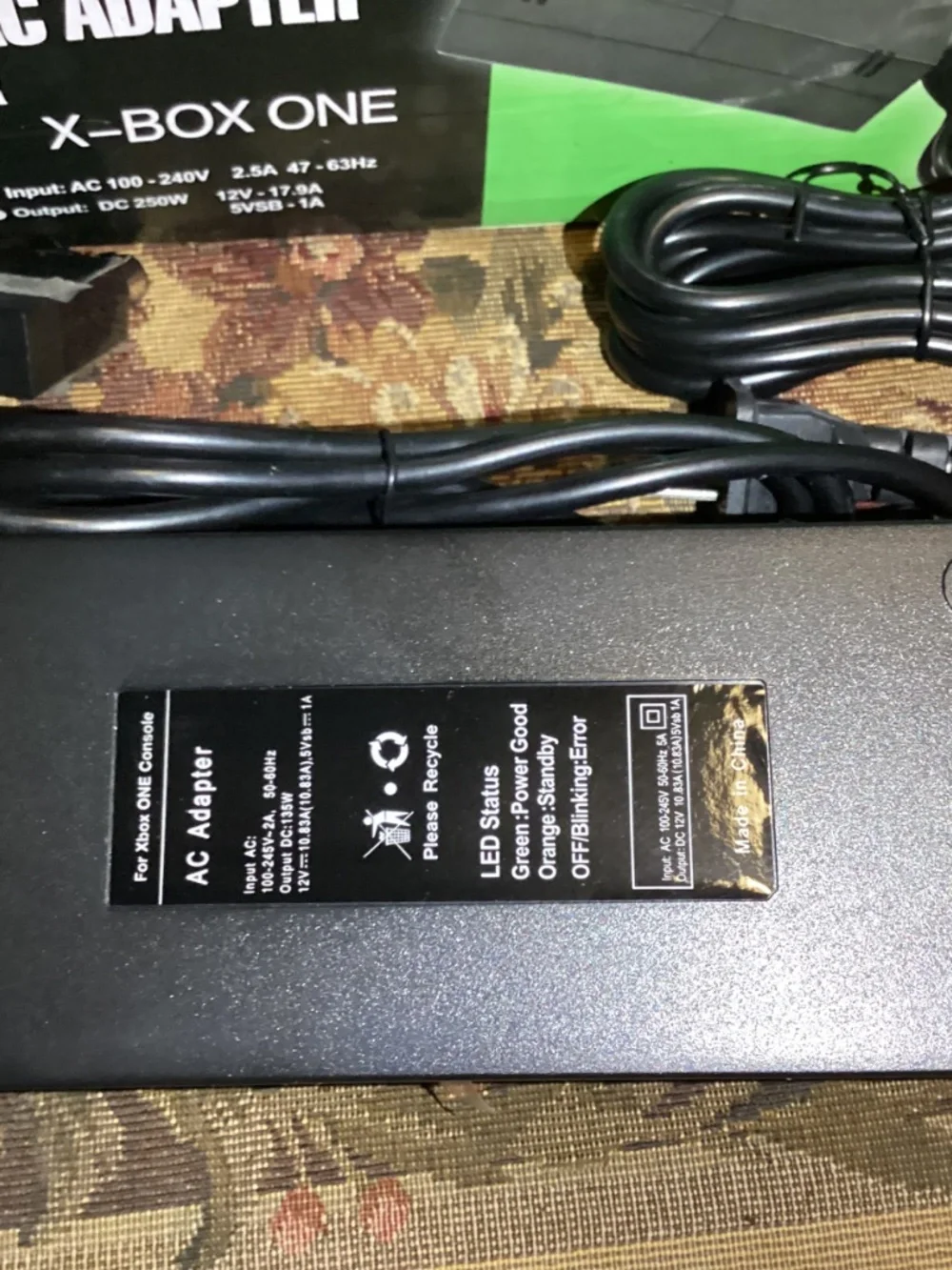Old Skool AC Adapter Charger Power Supply for Microsoft Xbox One with Box